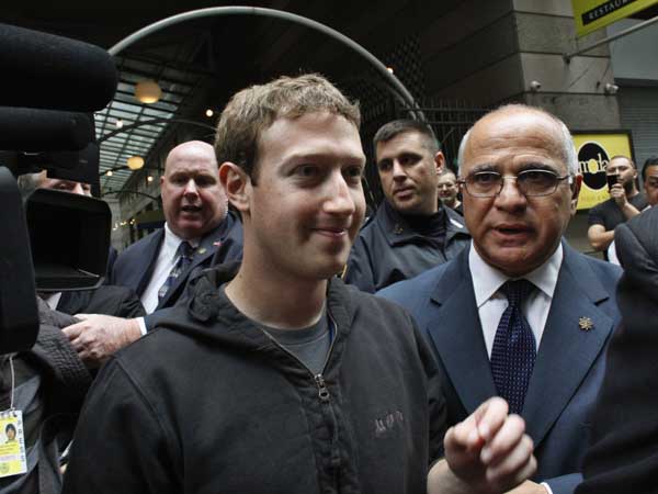 Facebook Inc. CEO Mark Zuckerberg departs New York City's Sheraton Hotel