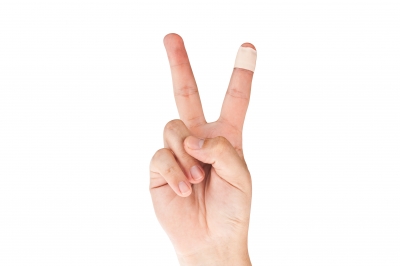 Fingers with Band-Aid
