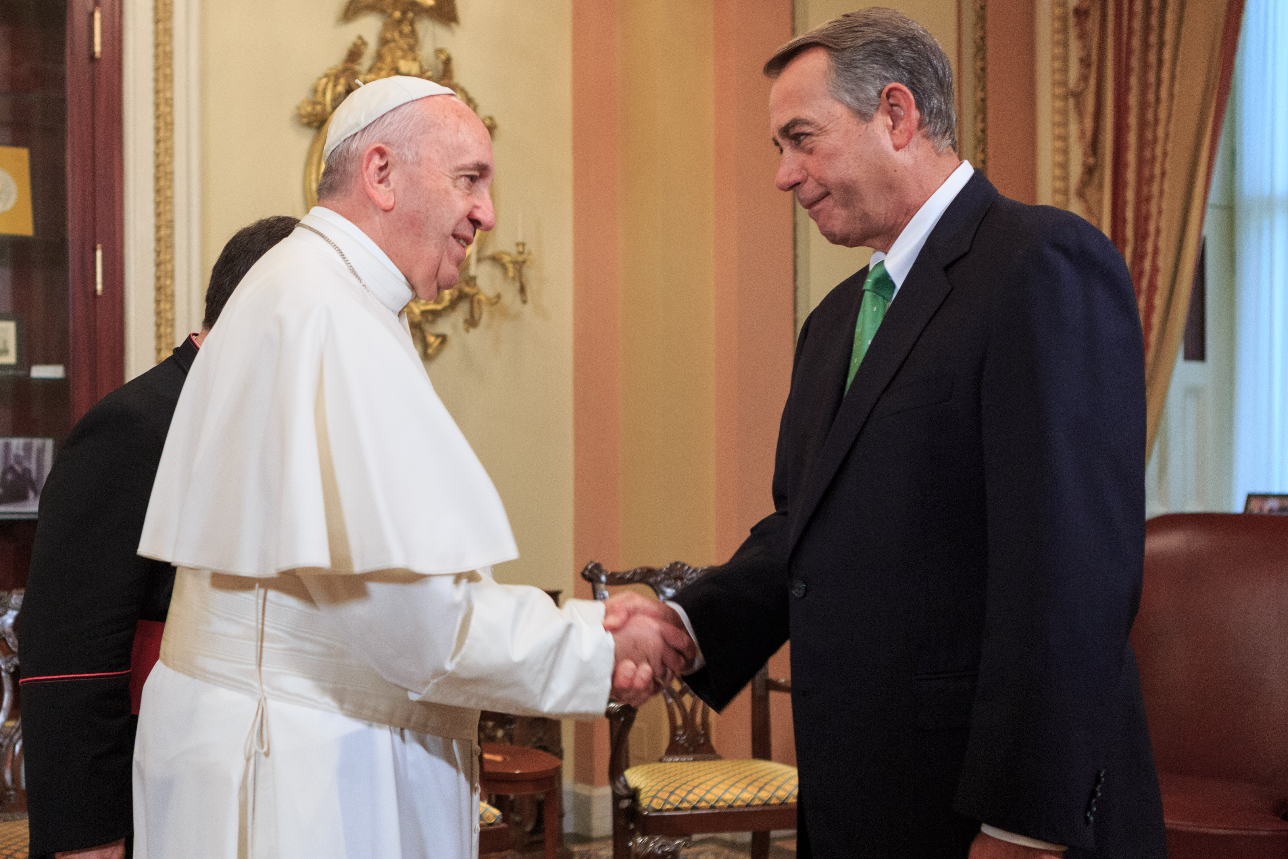 "Pope Francis and Speaker Boehner" by Speaker.gov - https://www.flickr.com/photos/speakerboehner/. Licensed under Public Domain via Commons - https://commons.wikimedia.org/wiki/File:Pope_Francis_and_Speaker_Boehner.jpg#/media/File:Pope_Francis_and_Speaker_Boehner.jpg