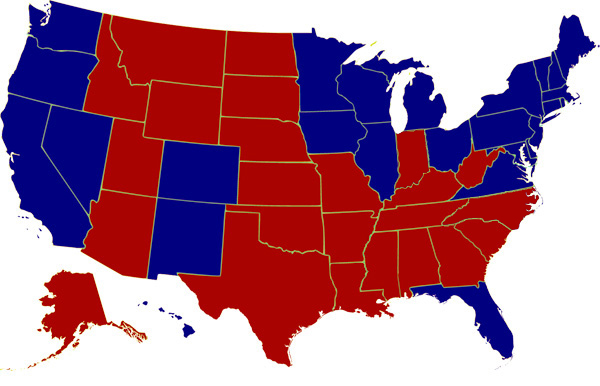 2012 Presidential Election Map - http://www.presidency.ucsb.edu/showelection.php?year=2012